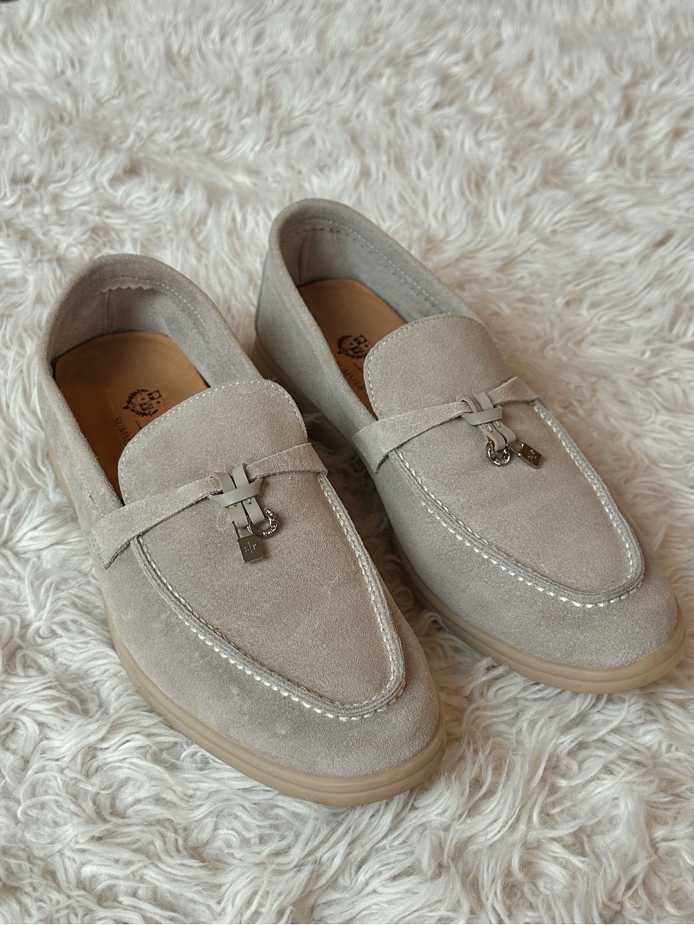 Loro Piana beige shade suede Summer Walk Loafers size 40
